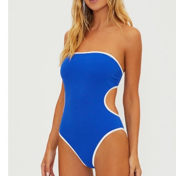 NWT Beach Riot Daphne Blue One-Piece Swimsuit Size M Removable Straps Open Back - Picture 6 of 15